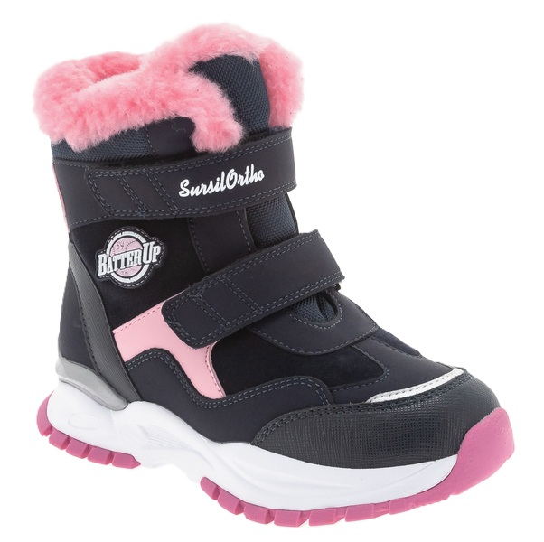 Ботинки ортопедические Сурсил-Орто с шерстью для девочек A35-231 синий/розовый.